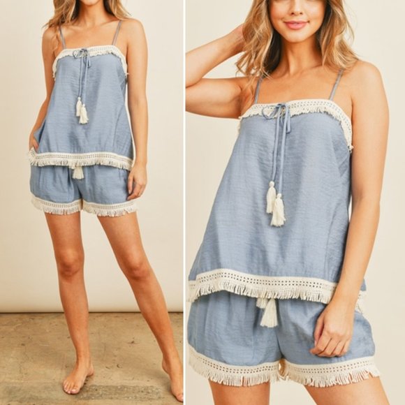 BLUE TOP & SHORT SET